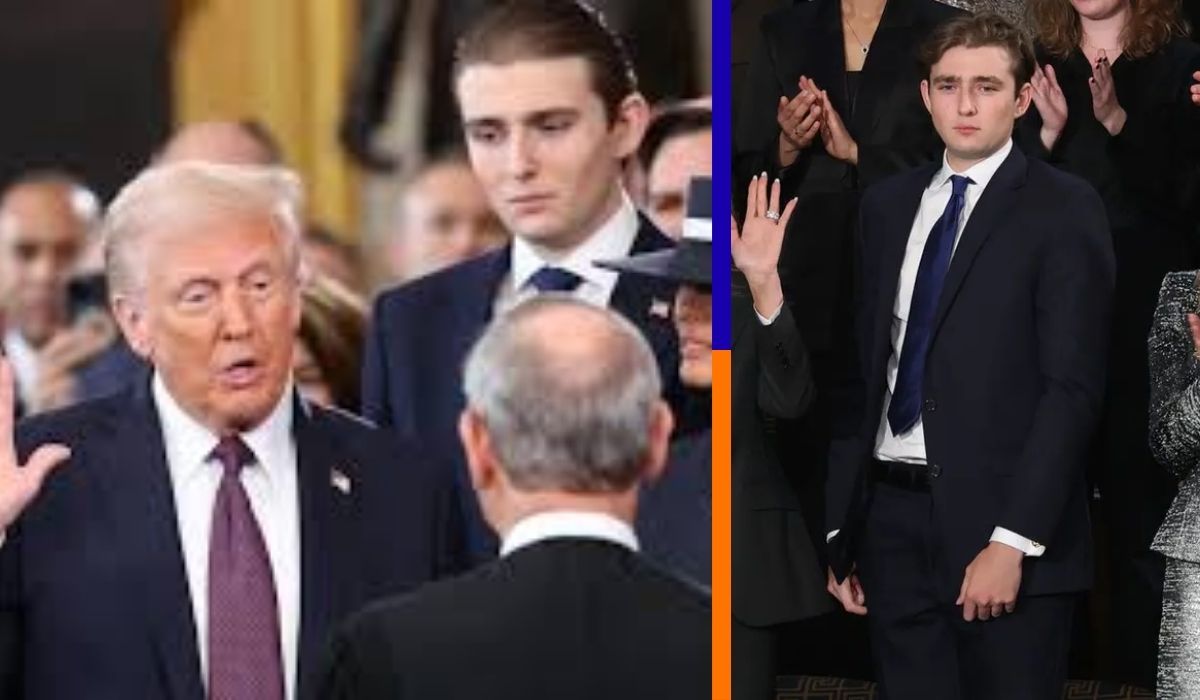 barron trump made his first public appearance since january